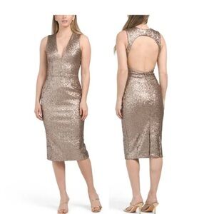 Dress the Population Gold Sequin Dress